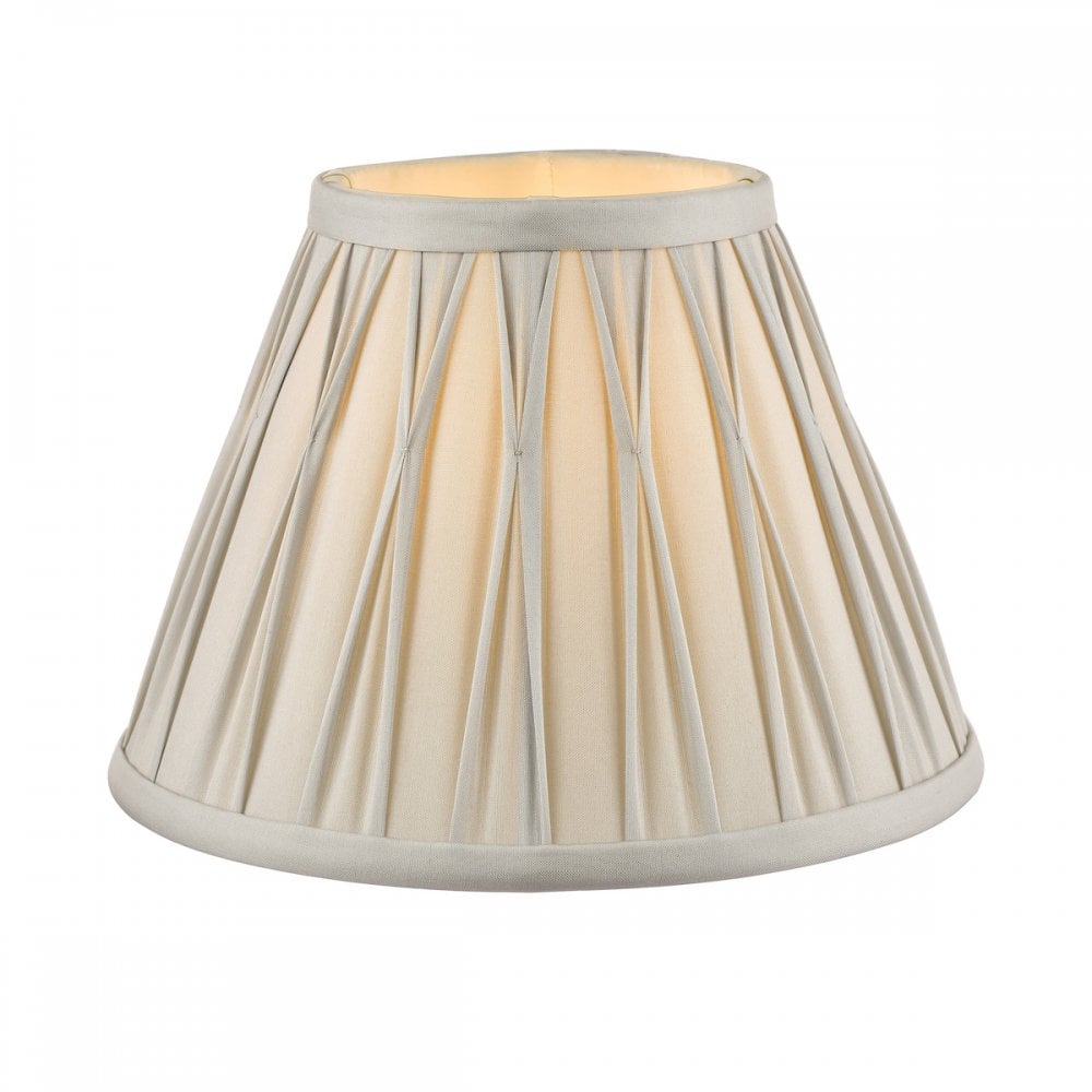 Laura Ashley Fenn Silk Empire Drum Shade Silver 20cm/8 inch - Lighting from  Fabco Interiors UK